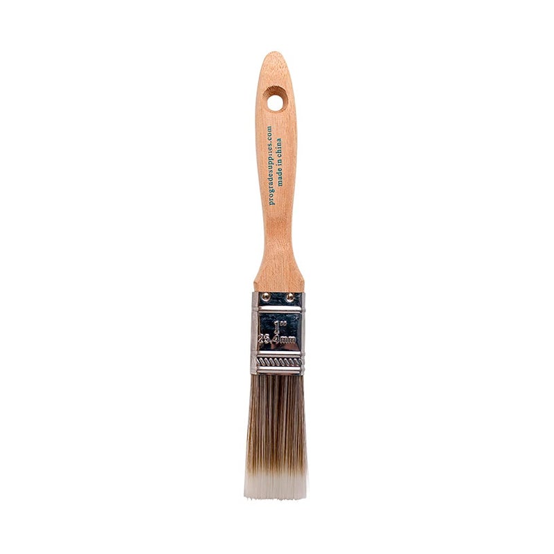 Pro-Grade 12PK 1 inch Flat Brush Premium Wall/Trim House Paint Brush Set Great for Professional Painter and Home Owners Painting Brushes for Cabinet Decks Fences Interior Exterior & Commercial Paintbrush. - Image 3